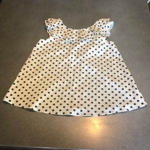 Sara Campbell White & Black Polka Dot Top